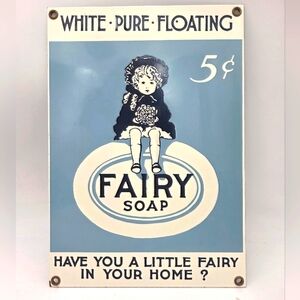 Ande Rooney Fairy Soap Porcelain Advertisement Sign